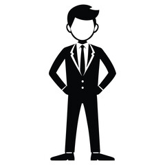 Obraz premium Business people silhouette on white background 