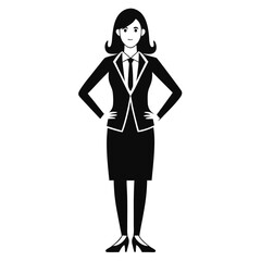Business people silhouette on white background