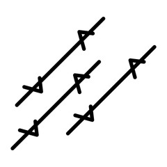 Barbed Wire Vector Line Icon
