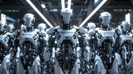 Fototapeta premium Robots Standing Together