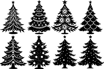 Christmas Tree silhouette, tree silhouette , christmas tree silhouette  vector