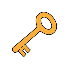 key hand drawn color vector illustration