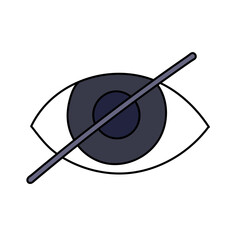 eyeball hand drawn color vector illustration