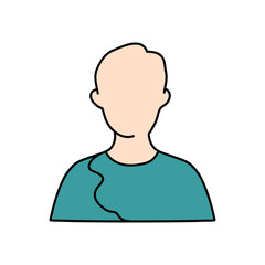 man hand drawn color vector illustration