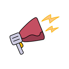 megaphone loudspeaker hand drawn color vector illustration