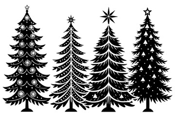 Christmas Tree silhouette, tree silhouette , christmas tree silhouette  vector
