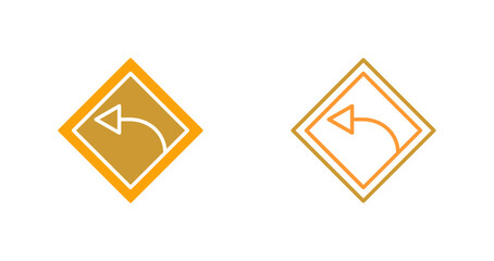 Left Turn Vector Icon