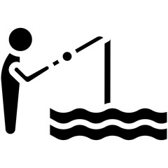 Lake Fishing vector icon illustration of Fishing iconset.