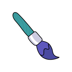 painting brush hand drawn color vector illustration
