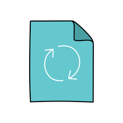 sync document hand drawn color vector illustration