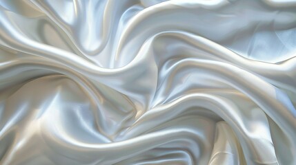 Obraz premium Soft and luxurious white silk fabric with elegant wavy folds