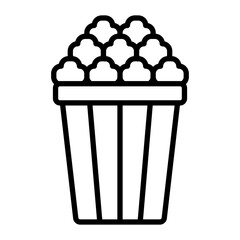Popcorn Vector Line Icon