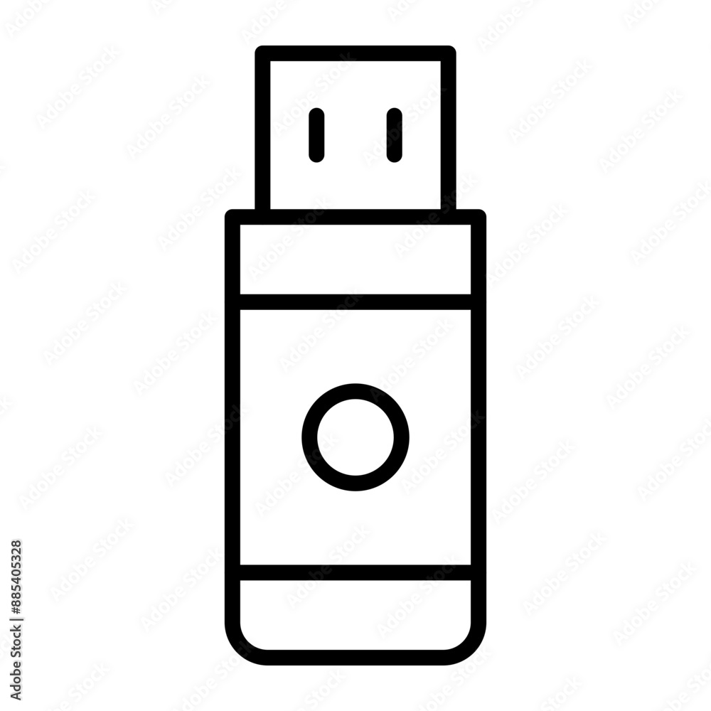 Poster usb drive vector line icon