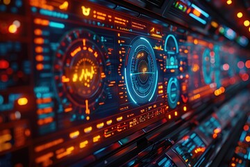 Obraz premium AI monitoring climate data, emphasizing the role of artificial intelligence in environmental protection