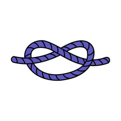 rope knot hand drawn color vector illustration