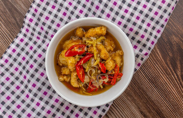 isolated shot of ginger chicken