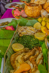 vertical view of traditional food.