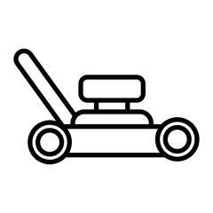 Lawnmower Vector Line Icon