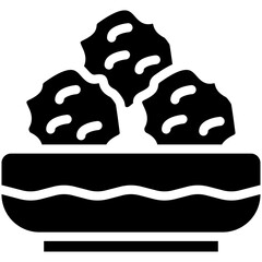 Meatballs vector icon illustration of Street Food iconset.