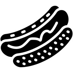 Hot Dog vector icon illustration of Street Food iconset.