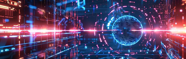 a circle background with a futuristic concept