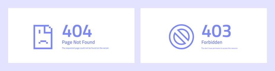 Web error pages layout vector design