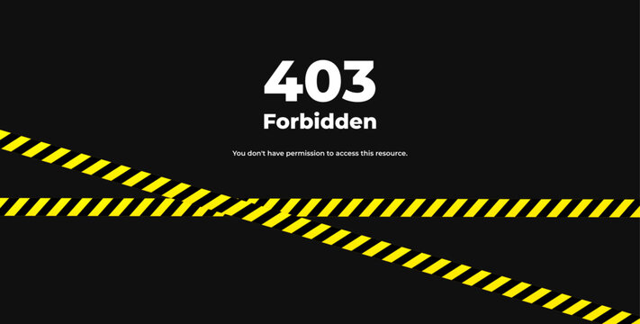 403 Forbidden error page. Vector layout template