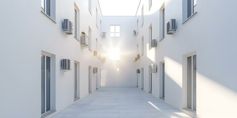 Groundsource Heat Pump System in a Residential Building for Heating and Cooling. Concept Renewable Energy, HVAC Technology, Energy Efficiency, Residential Construction, Sustainable Living