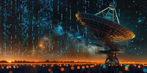 a satellite with a space background