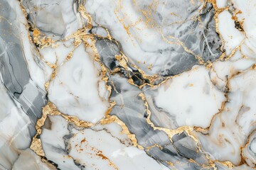 A luxurious marble texture with intricate veining and a polished finish, in shades of white, gray, and gold