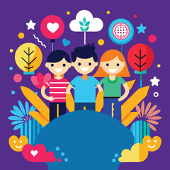 Naklejka premium happy friendship day wallpaper