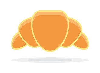 Croissant vector illustration isolated on white background. French Croissant colorful icon. Flat food solid icon design. Icon for infographic, packaging label, food app website and bistro.