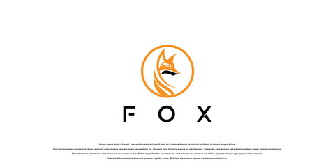 Creative fox logo design with unique concept , premium vector