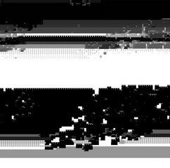 Trendy glitch pattern on dark background. Abstract geometric elements