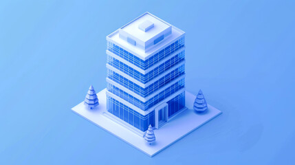 3D isometric of high building design piece of city