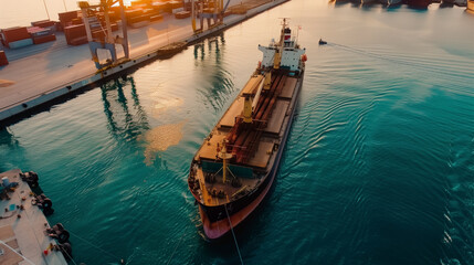 Sunrise Over Cargo Port