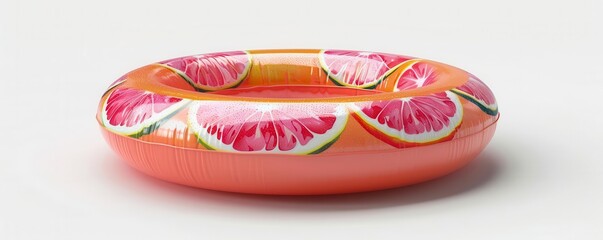 A swimming pool float with water, summer fun, 3D realistic, vibrant design, isolated on white background