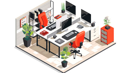 Obraz premium 3D isometric of office