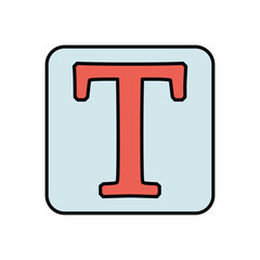 typography color line icon with white background vector stock illustration