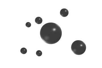 3D Soap bubble floating on white background. Water foam bubbles with rainbow colors