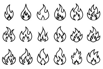 Fire Graphic Line Art Design Illustration Elegant Artistic Drawing