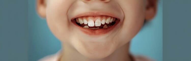 Obraz premium a smiling child showing his bunny teeth