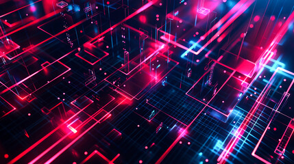background digital connected line and geometric