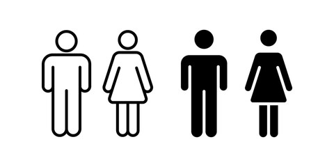 Restroom icon set. man and woman Symbol. toilet sign. for mobile concept and web design. vector illustration on white background