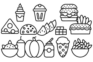 Foods Line Art Design Illustration Modern Creative