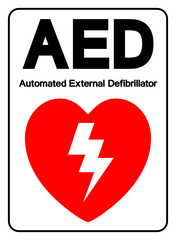 AED Automated External Defibrillator Symbol Sign, Vector Illustration, Isolate On White Background Label .EPS10