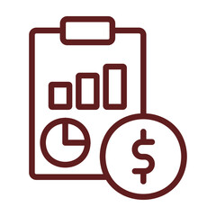 Report Vector Line Maroon Icon Design