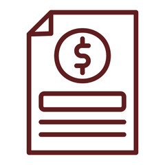 Document Vector Line Maroon Icon Design