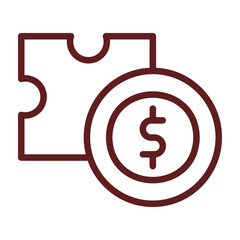 Puzzle Vector Line Maroon Icon Design