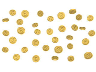 Flying coins money, Money rain. Big win casino. Jackpot background. Success in business and finances PNG